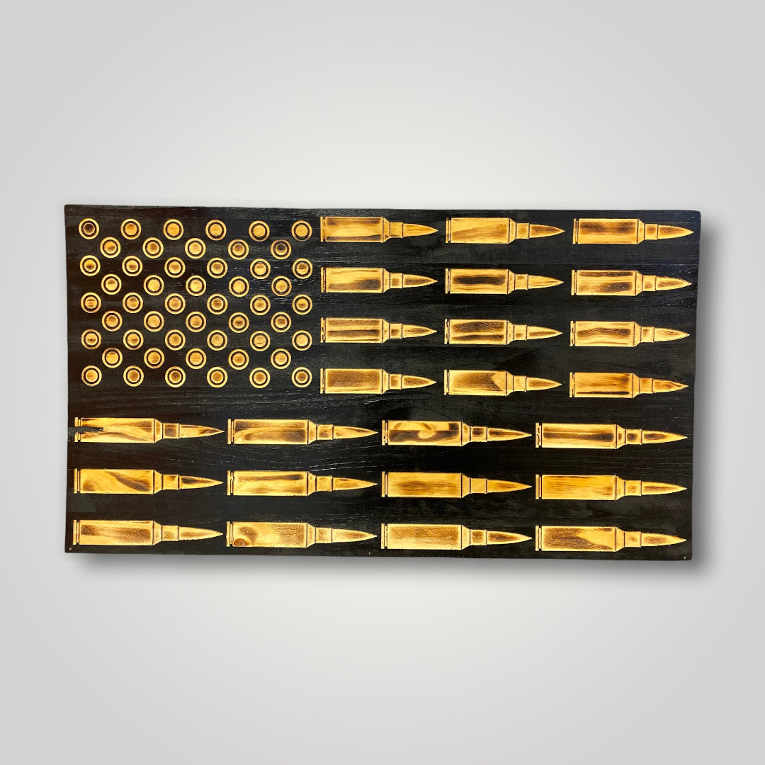 Bullets Wooden Flag