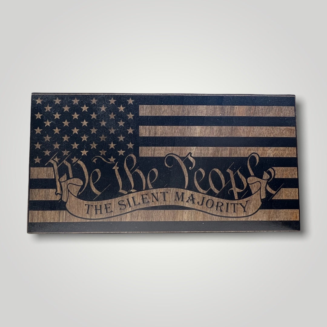Silent Majority Wooden Desktop Flag