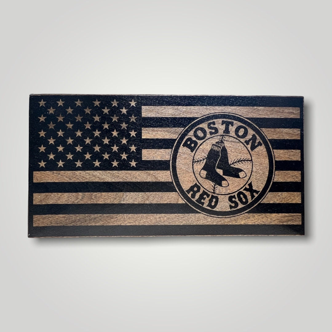 Boston Red Sox Wooden Desktop Flag