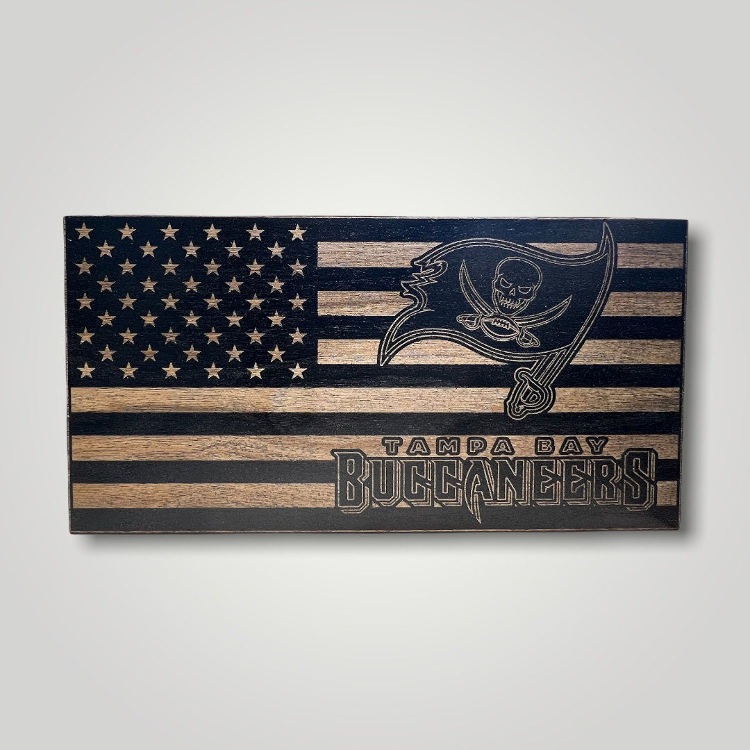 Tampa Bay Buccaneers Wooden Desktop Flag