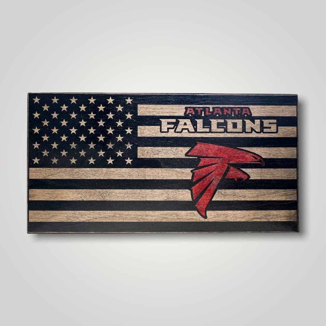 Atlanta Falcons Wooden Desktop Flag