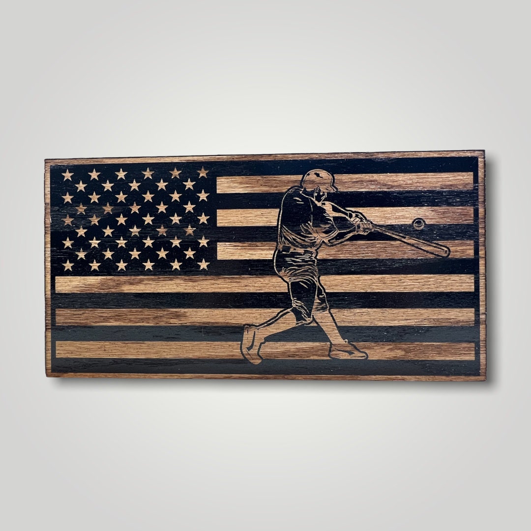 Swinging Batter Wooden Desktop Flag