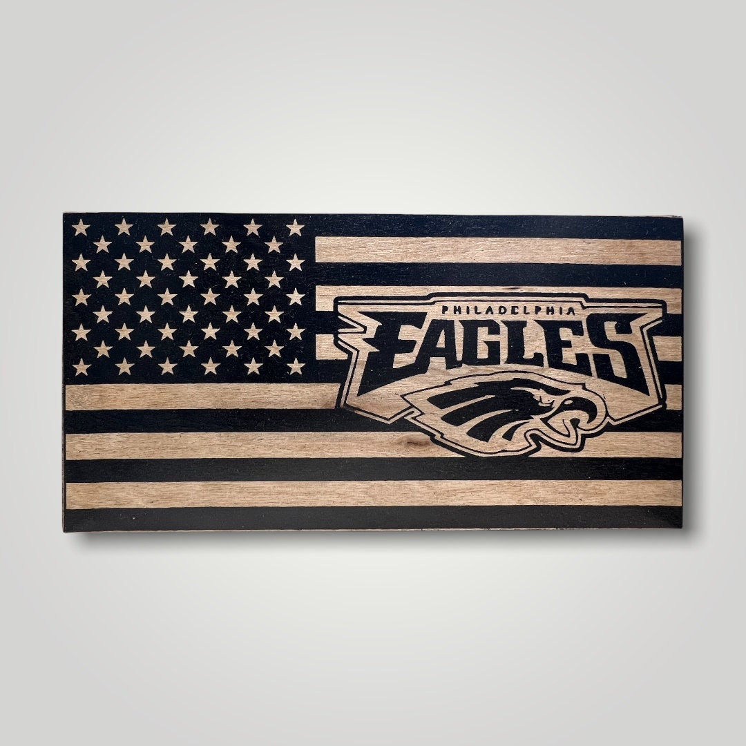 Philadelphia Eagles Wooden Desktop Flag