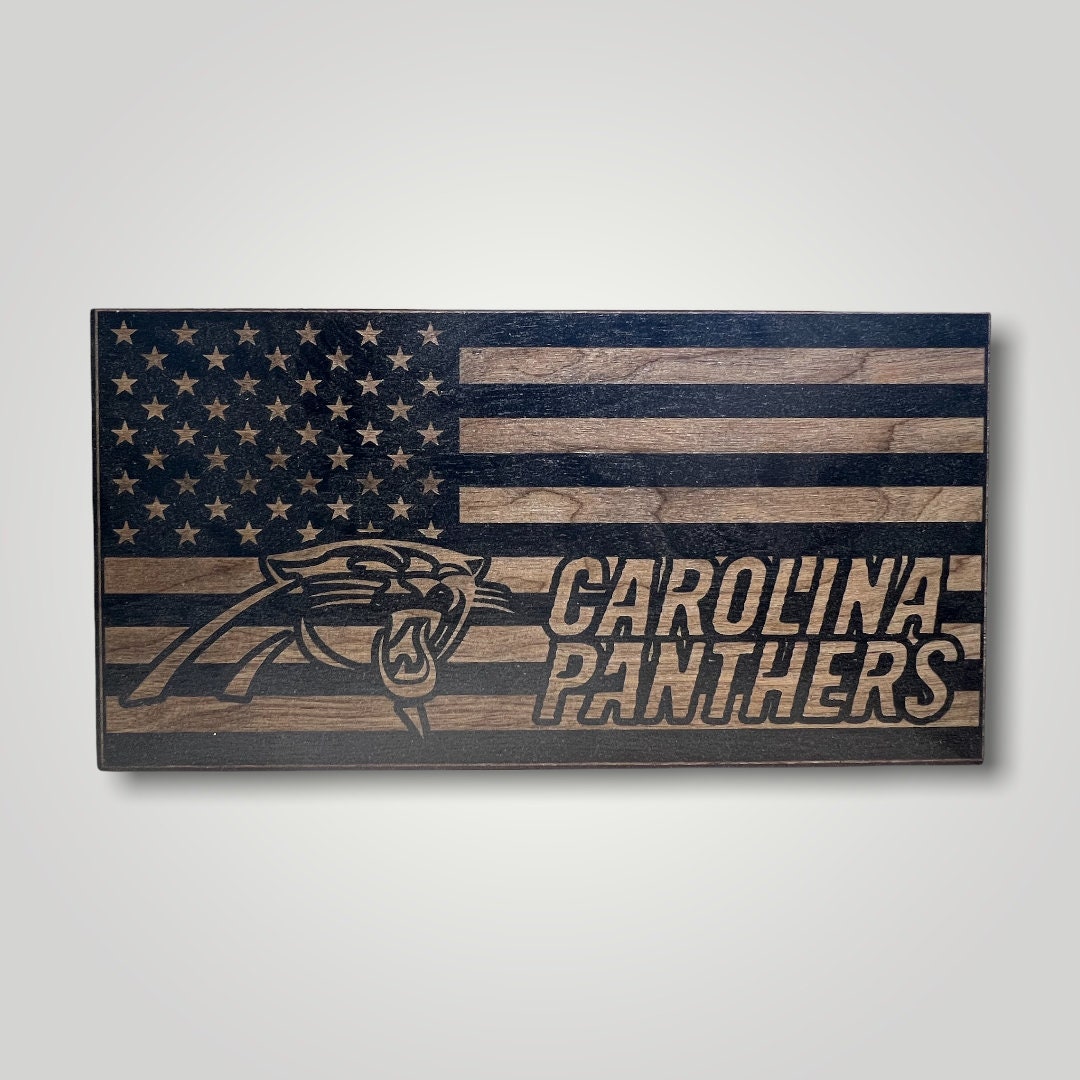 Carolina Panthers Wooden Desktop Flag