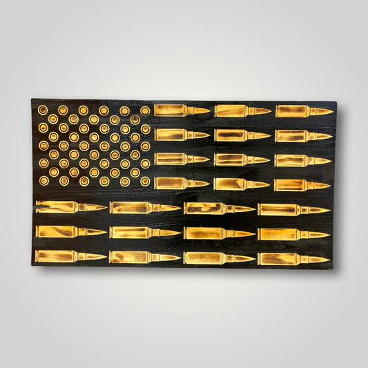 Bullets Wooden Flag