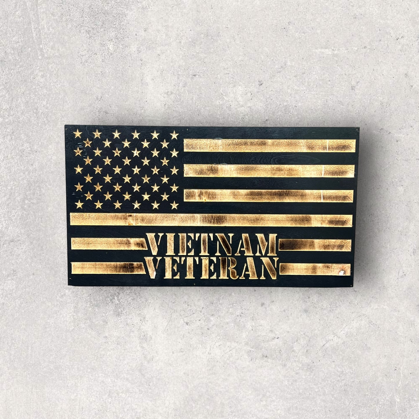 Vietnam Veteran Wooden Flag