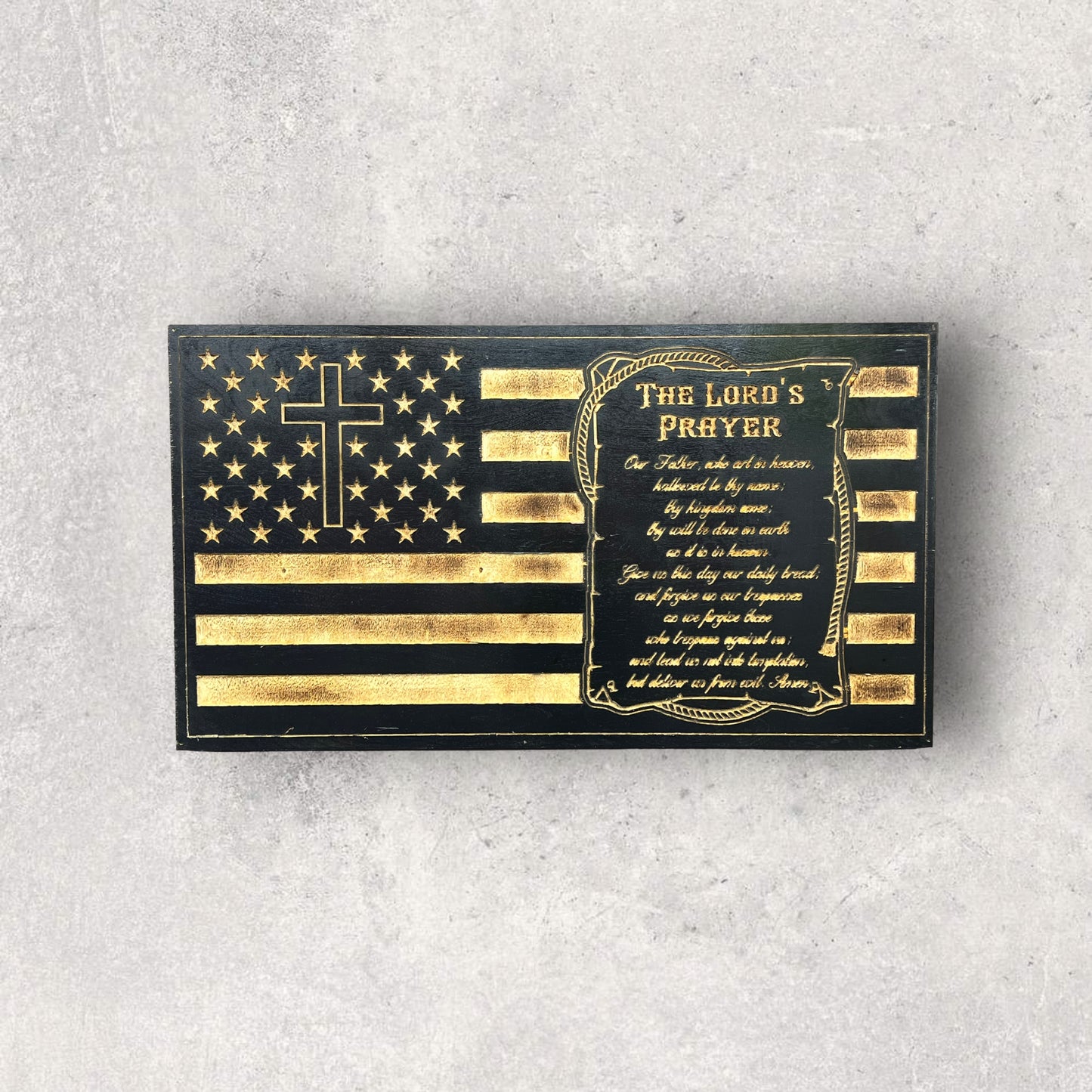 The Lords Prayer Wooden Flag