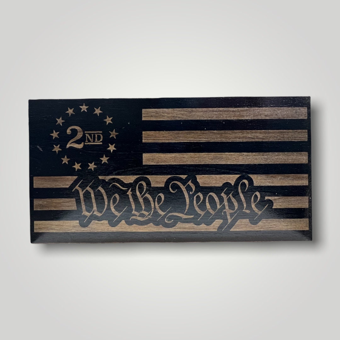 2nd We The People Wooden Desktop Flag