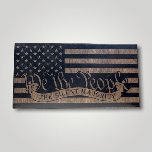 Silent Majority Wooden Desktop Flag