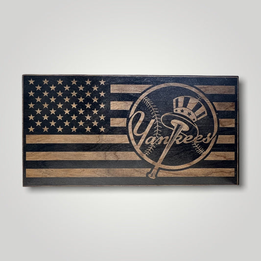 New York Yankees Wooden Desktop Flag