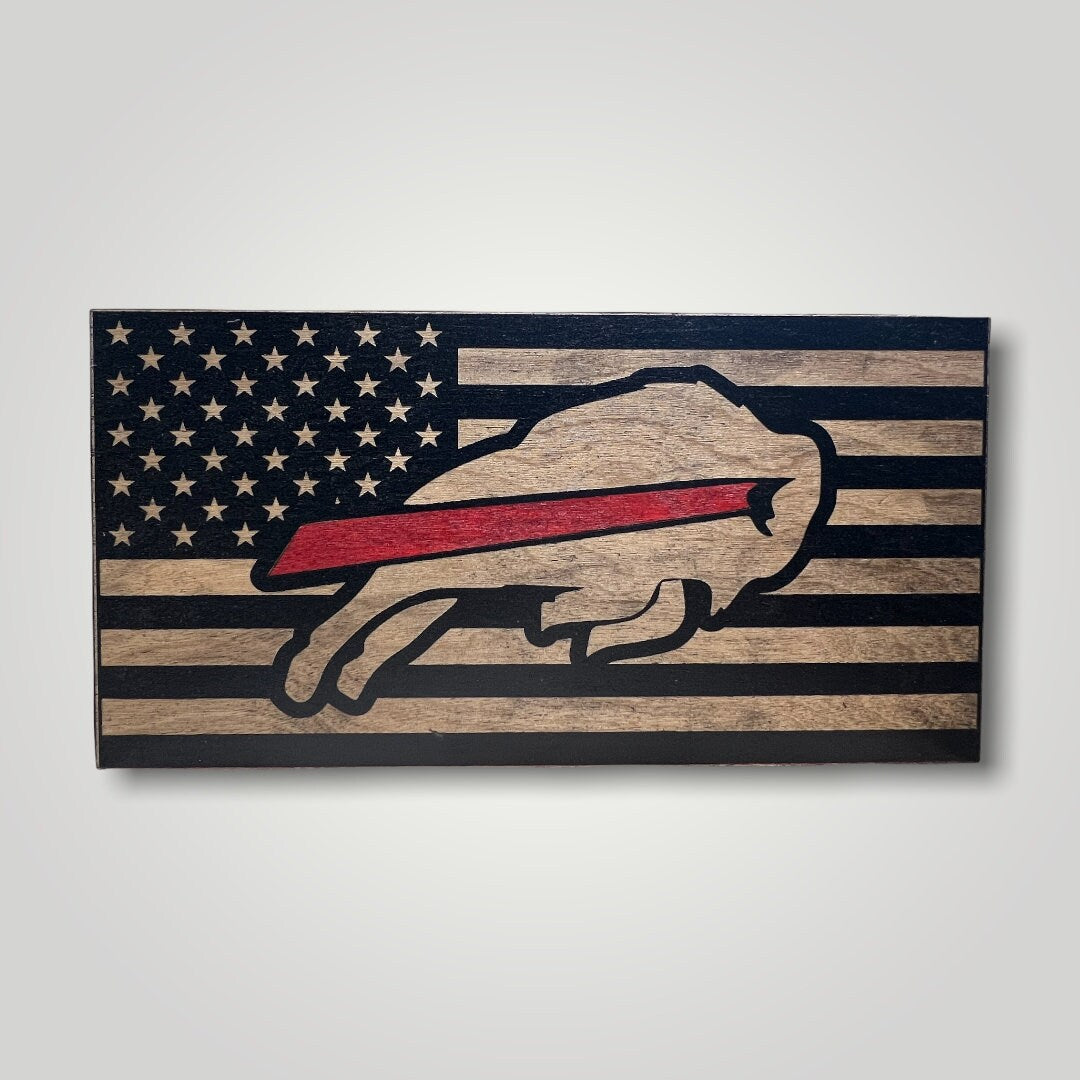 Buffalo Bills Wooden Desktop Flag