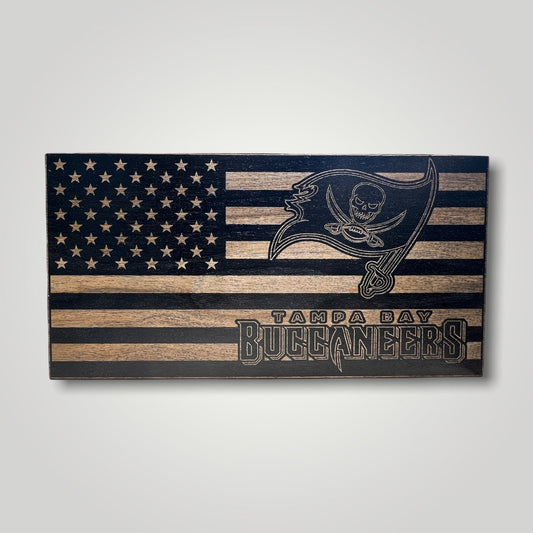Tampa Bay Buccaneers Wooden Desktop Flag