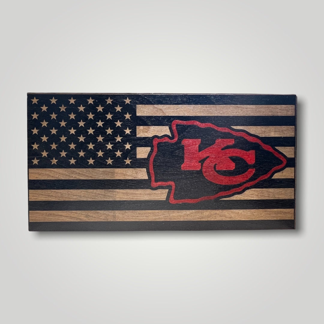 Kansas City Chiefs Wooden Desktop Flag