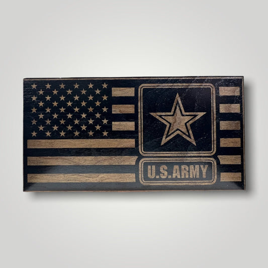 Army Wooden Desktop Flag