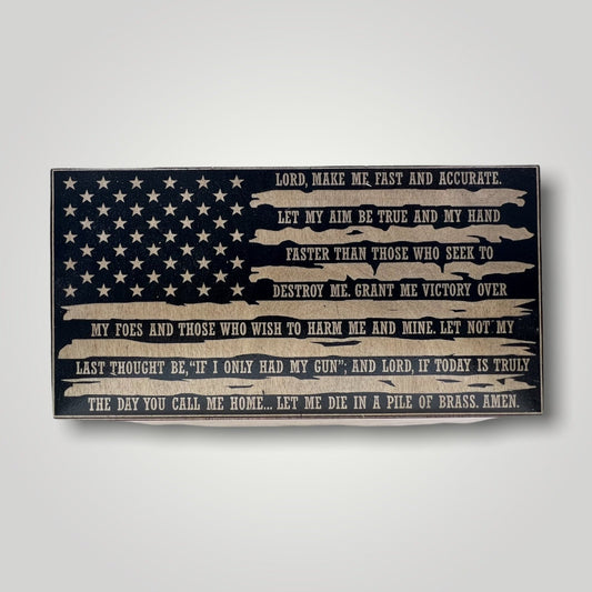 Soldiers Prayer Wooden Desktop Flag