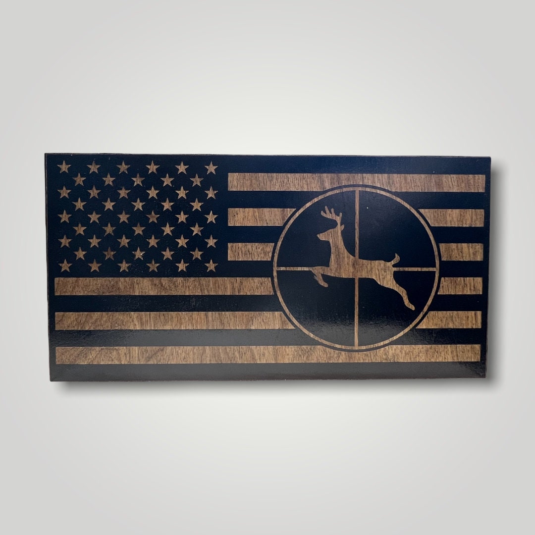 Deer Target Wooden Desktop Flag