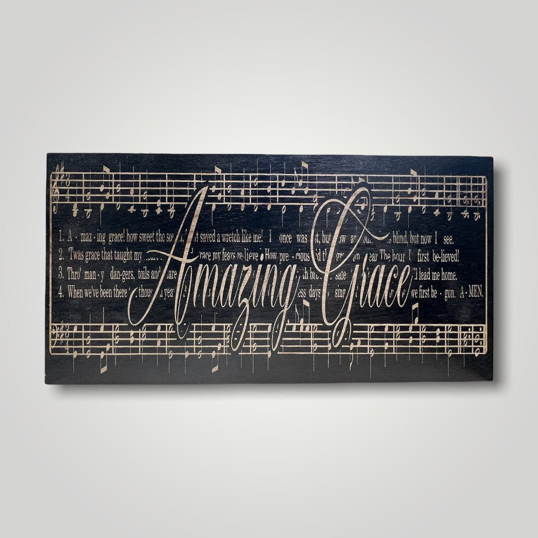 Amazing Grace Wooden Desktop Flag