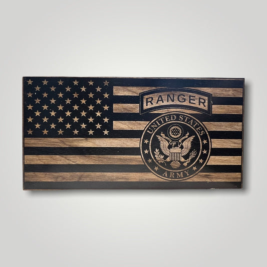 Army Ranger Wooden Desktop Flag