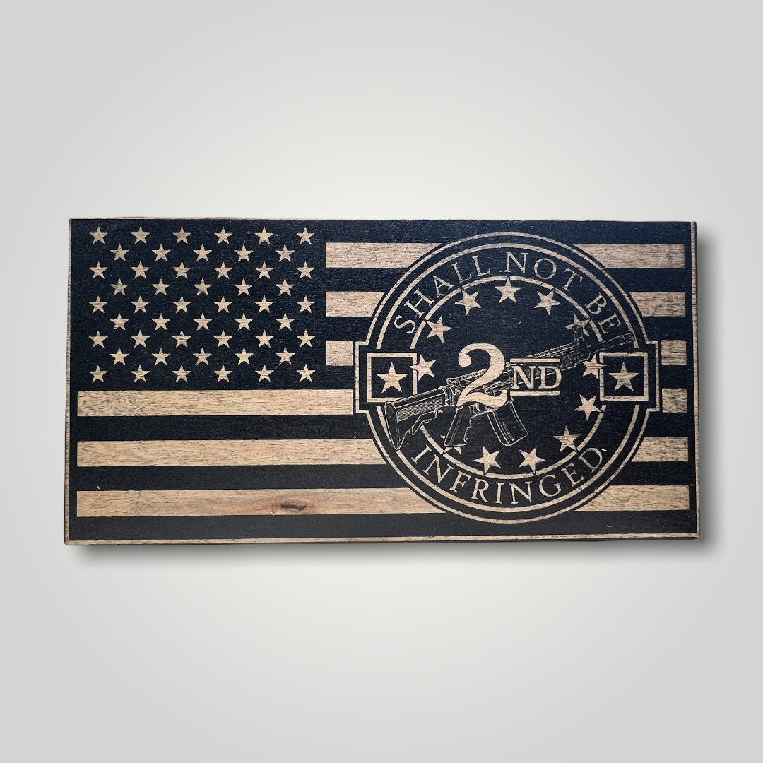 Shall Not Be Infringed Wooden Desktop Flag
