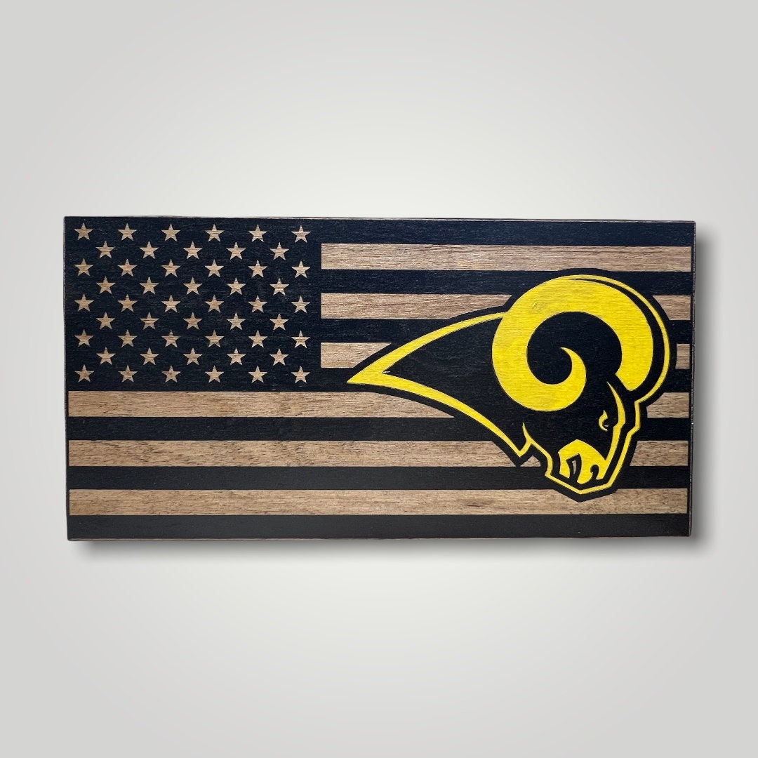 LA Rams Wooden Desktop Flag