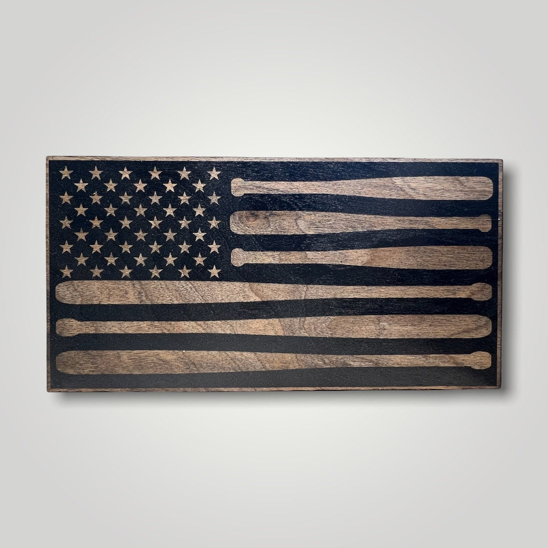 Baseball Bats Wooden Desktop Flag