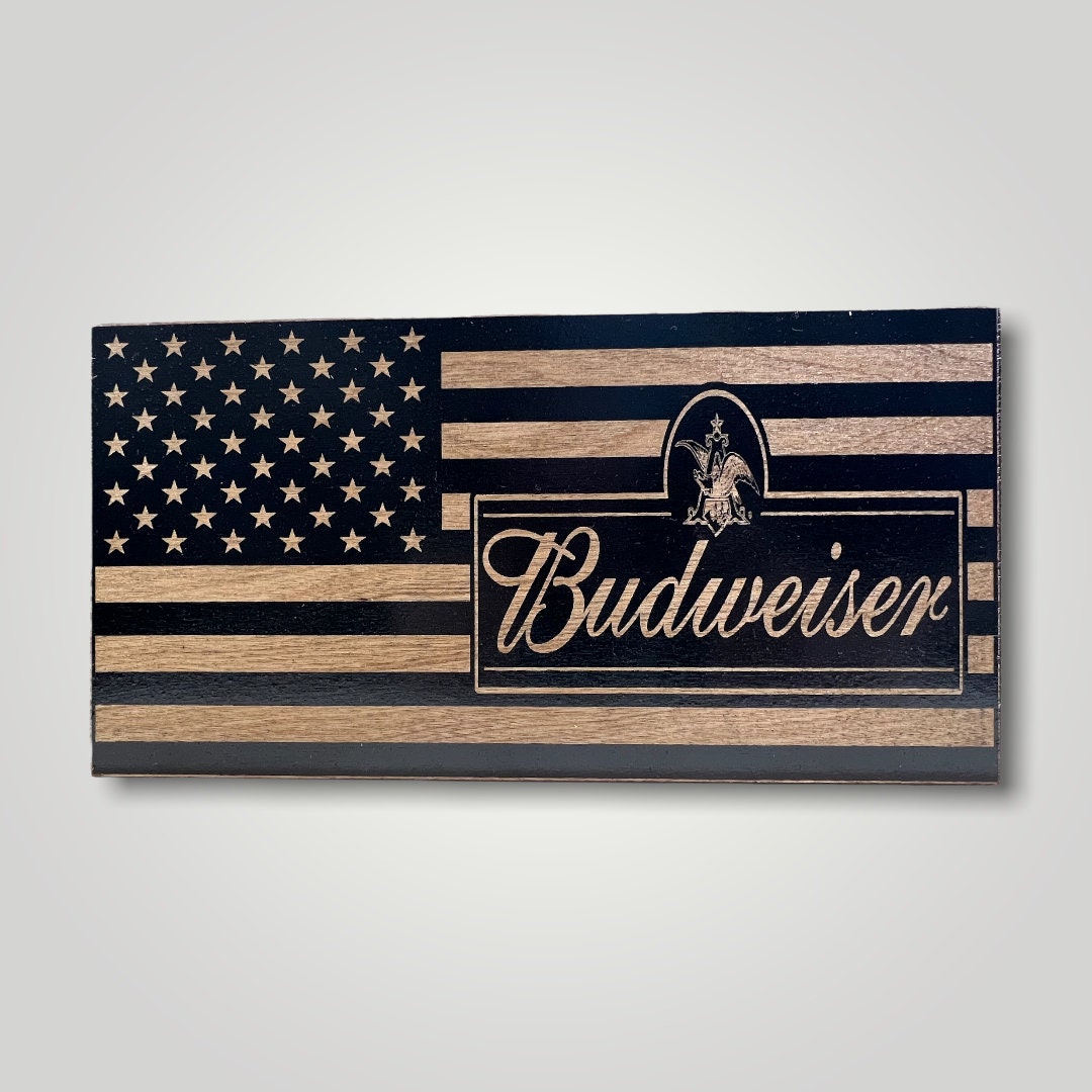 Budweiser Wooden Desktop Flag