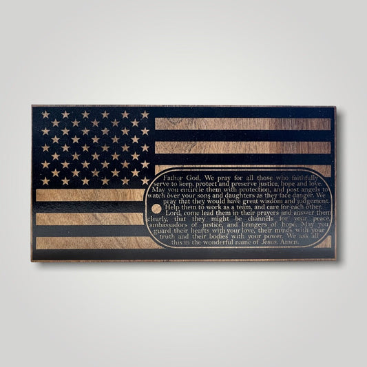 Dog Tag Wooden Desktop Flag